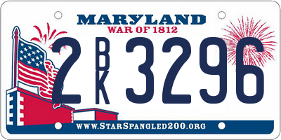 MD license plate 2BK3296