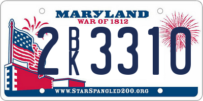 MD license plate 2BK3310