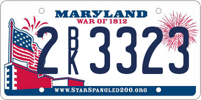 MD license plate 2BK3323