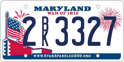 MD license plate 2BK3327