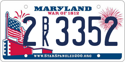 MD license plate 2BK3352