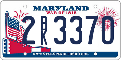 MD license plate 2BK3370