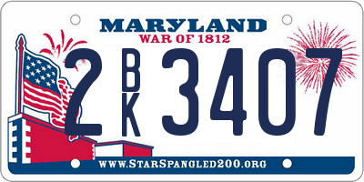 MD license plate 2BK3407