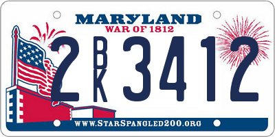 MD license plate 2BK3412