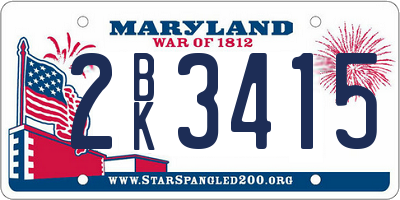 MD license plate 2BK3415