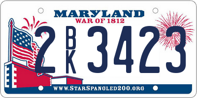 MD license plate 2BK3423