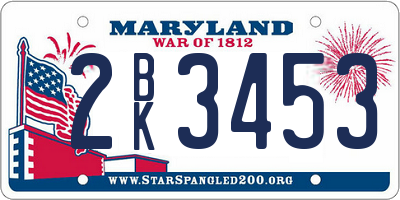 MD license plate 2BK3453