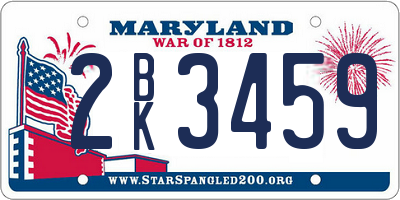 MD license plate 2BK3459