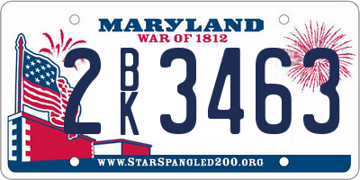 MD license plate 2BK3463