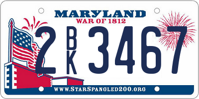 MD license plate 2BK3467
