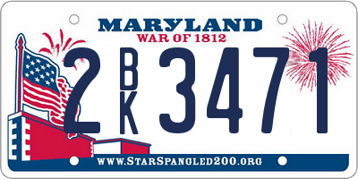 MD license plate 2BK3471
