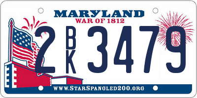 MD license plate 2BK3479