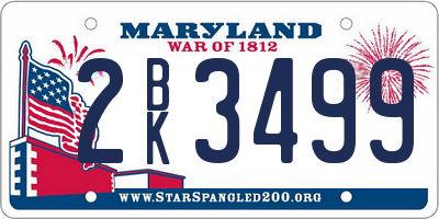 MD license plate 2BK3499
