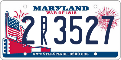 MD license plate 2BK3527