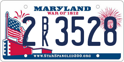 MD license plate 2BK3528