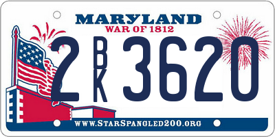 MD license plate 2BK3620