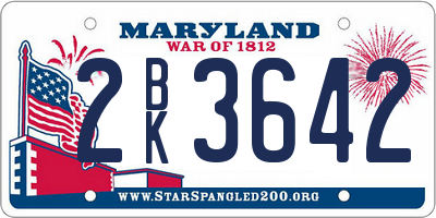 MD license plate 2BK3642