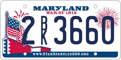 MD license plate 2BK3660