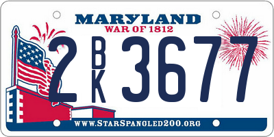 MD license plate 2BK3677