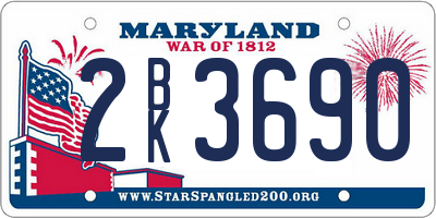 MD license plate 2BK3690