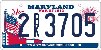 MD license plate 2BK3705