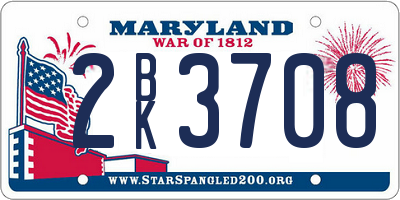 MD license plate 2BK3708