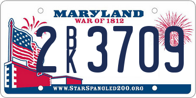 MD license plate 2BK3709