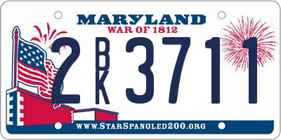 MD license plate 2BK3711
