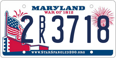 MD license plate 2BK3718