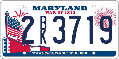 MD license plate 2BK3719
