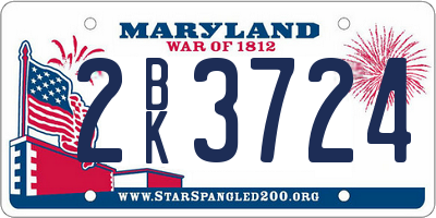 MD license plate 2BK3724