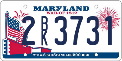 MD license plate 2BK3731