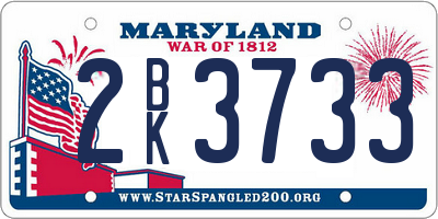 MD license plate 2BK3733