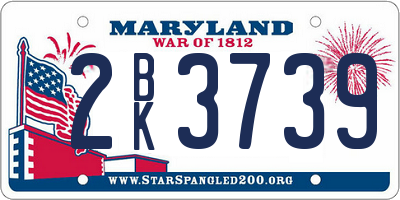 MD license plate 2BK3739