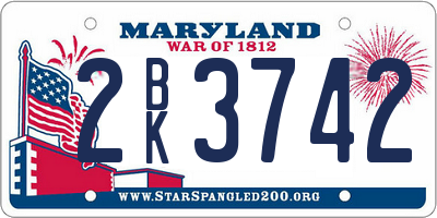 MD license plate 2BK3742