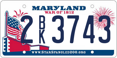 MD license plate 2BK3743