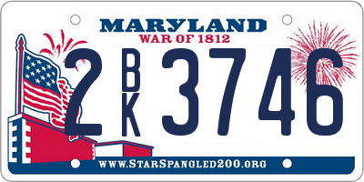 MD license plate 2BK3746