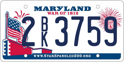 MD license plate 2BK3759