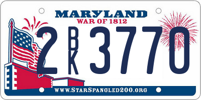 MD license plate 2BK3770