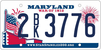 MD license plate 2BK3776