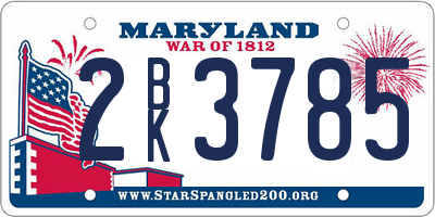 MD license plate 2BK3785