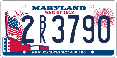 MD license plate 2BK3790