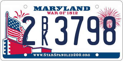 MD license plate 2BK3798