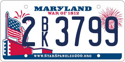 MD license plate 2BK3799