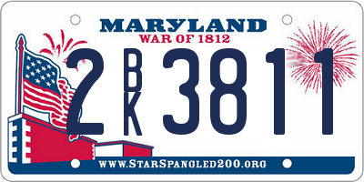MD license plate 2BK3811