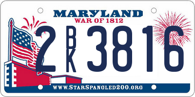 MD license plate 2BK3816