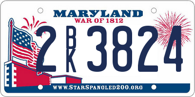 MD license plate 2BK3824