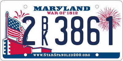 MD license plate 2BK3861