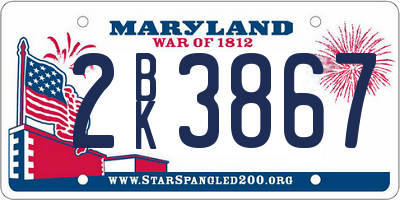 MD license plate 2BK3867