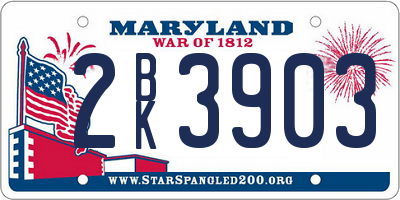 MD license plate 2BK3903